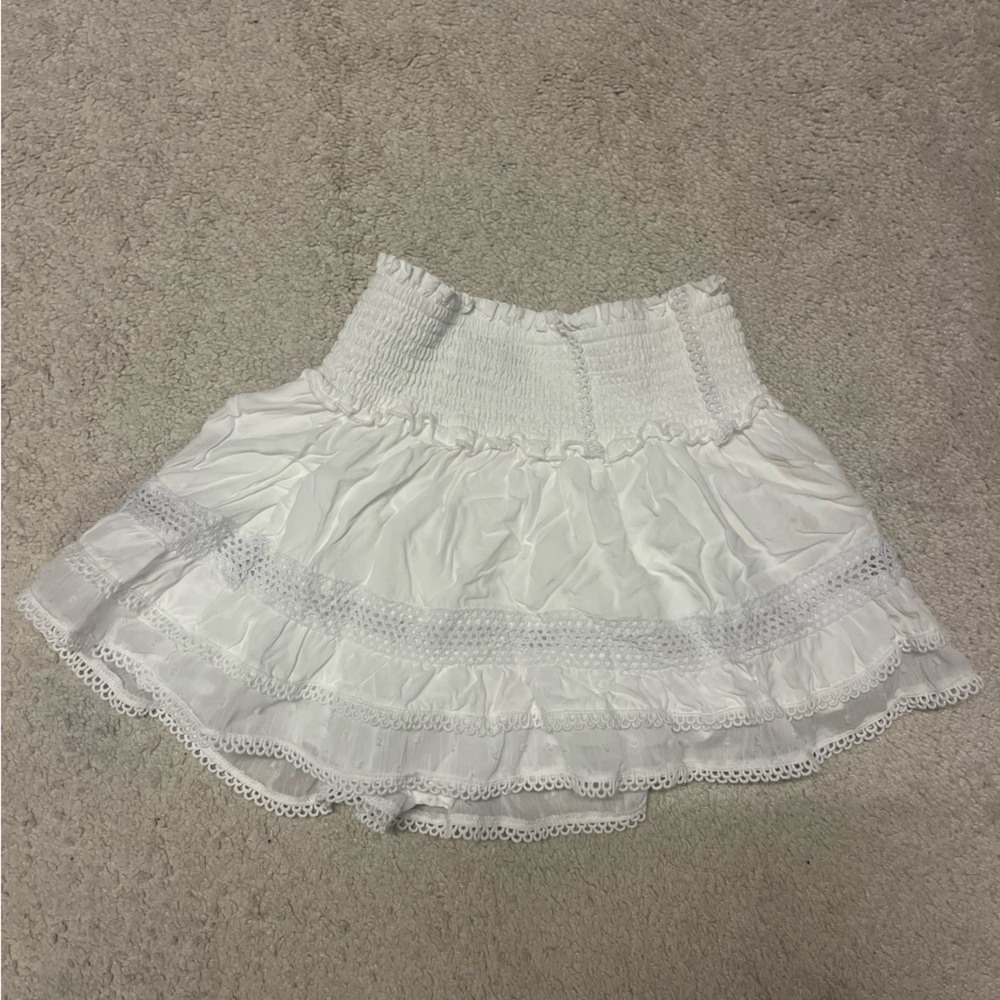 White Lace Trim Women's Shorts